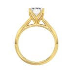 LADIES SOLITAIRE RING 4CT EMERALD DIAMOND 14K YELLOW GOLD - Image 2