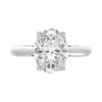 LADIES SOLITAIRE RING 4CT OVAL DIAMOND 14K WHITE GOLD - Image 5