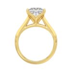 LADIES SOLITAIRE RING 4CT PRINCESS DIAMOND 14K YELLOW GOLD - Image 2