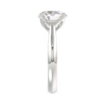 LADIES SOLITAIRE RING 4CT ROUND DIAMOND 14K WHITE GOLD - Image 4