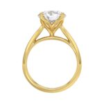 LADIES SOLITAIRE RING 4CT ROUND DIAMOND 14K YELLOW GOLD - Image 2