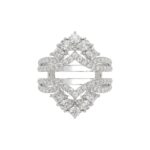 LADIES WRAP RING 2 1/2CT ROUND/PRINCESS/PEAR DIAMOND 14K WHITE GOLD - Image 5