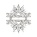 LADIES WRAP RING 2CT ROUND/MARQUISE DIAMOND 14K WHITE GOLD - Image 3