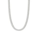 14K WHITE GOLD 6 7/8CT 16" ROUND DIAMOND LADIES TENNIS NECKLACE - Image 3