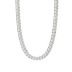 14K WHITE GOLD 9 1/2CT 16" ROUND DIAMOND LADIES TENNIS NECKLACE - Image 3