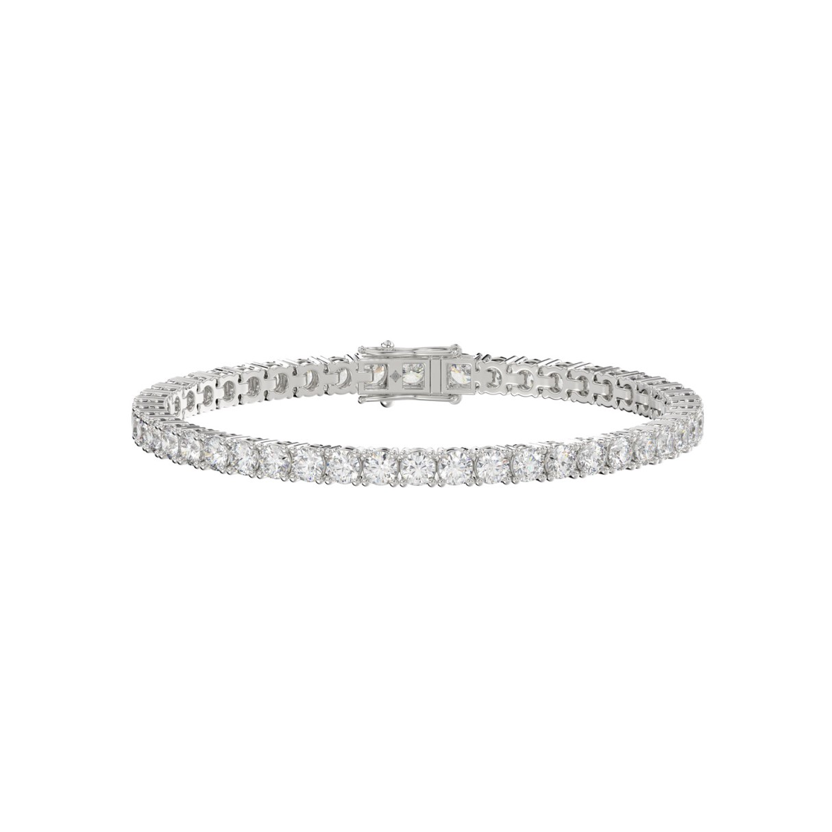 LADIES BRACELET 5CT ROUND DIAMOND 14K WHITE GOLD 1 LADIES BRACELET 5CT ROUND DIAMOND 14K WHITE GOLD - Image 1
