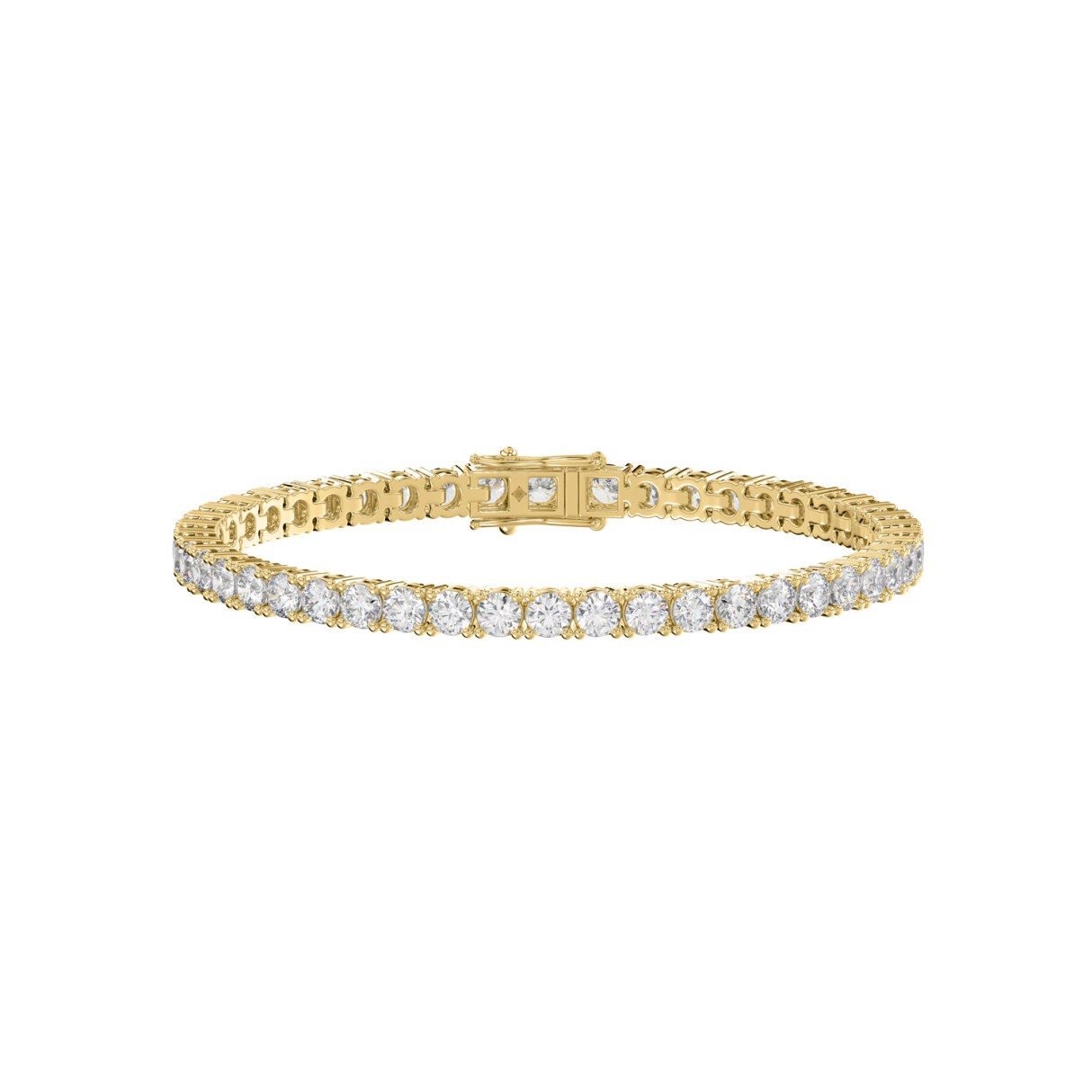 LADIES BRACELET 5CT ROUND DIAMOND 14K YELLOW GOLD 1 LADIES BRACELET 5CT ROUND DIAMOND 14K YELLOW GOLD - Image 1