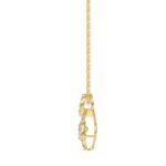 LADIES DANCING DIAMOND PENDANT WITH CHAIN 3/4CT ROUND DIAMOND 14K YELLOW GOLD (CENTER STONE PEAR DIAMOND 1/2CT) - Image 2