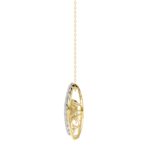 LADIES DANCING DIAMOND PENDANT WITH CHAIN 3/4CT ROUND/PEAR DIAMOND 14K YELLOW GOLD (CENTER STONE PEAR DIAMOND 1/2CT) - Image 2
