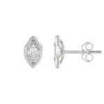 LADIES SOLITAIRE EARRINGS 2CT MARQUISE DIAMOND 14K WHITE GOLD - Image 2