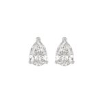 LADIES SOLITAIRE EARRINGS 2 1/2CT PEAR DIAMOND 14K WHITE GOLD