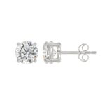LADIES SOLITAIRE EARRINGS 3CT ROUND DIAMOND 14K WHITE GOLD (CENTER STONE ROUND DIAMOND 1 1/2CT) - Image 2