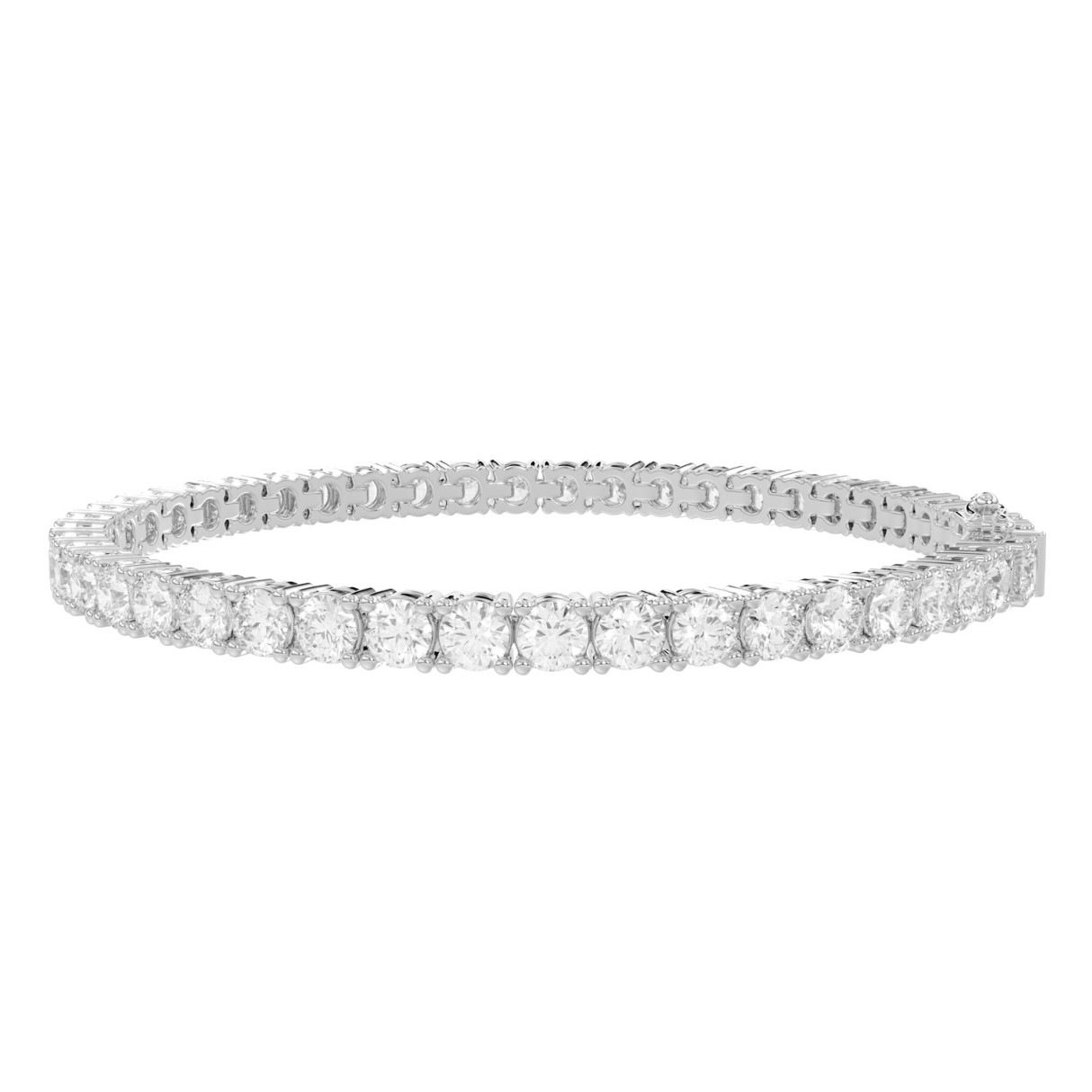 LADIES TENNIS BRACELET 12 1/2CT ROUND DIAMOND 14K WHITE GOLD 1 LADIES TENNIS BRACELET 12 1/2CT ROUND DIAMOND 14K WHITE GOLD - Image 1