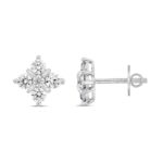 14K WHITE GOLD 1 1/2CT ROUND DIAMOND LADIES EARRINGS - Image 2