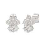 14K WHITE GOLD 1 3/4CT MARQUISE/PEAR/OVAL DIAMOND LADIES EARRINGS - Image 3