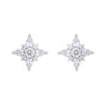 14K WHITE GOLD 1CT ROUND/PEAR DIAMOND LADIES EARRINGS