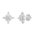 14K WHITE GOLD 1CT ROUND/PEAR DIAMOND LADIES EARRINGS - Image 3