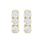 14K YELLOW GOLD 3.00CT ROUND DIAMOND HOOP EARRINGS