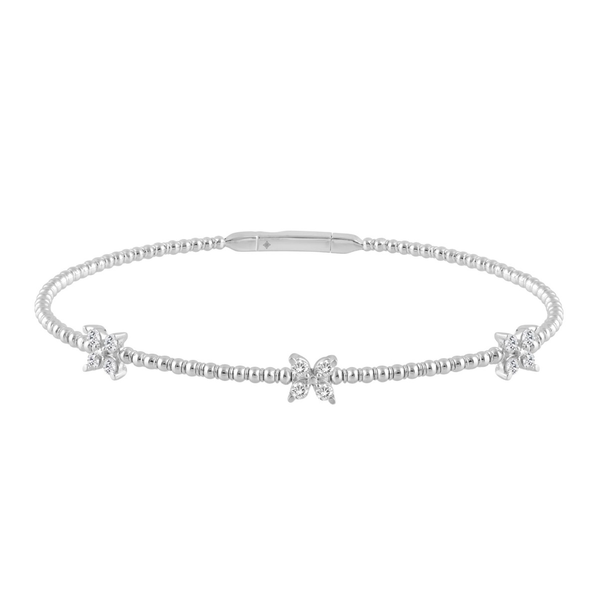 9K WHITE GOLD 1/3CT ROUND DIAMOND LADIES BANGLE 1 9K WHITE GOLD 1/3CT ROUND DIAMOND LADIES BANGLE - Image 1