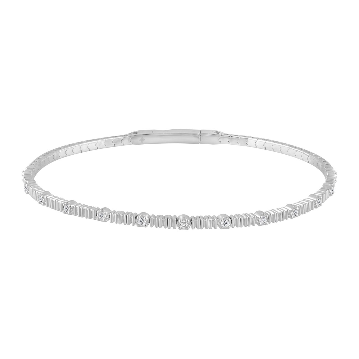 9K WHITE GOLD 1/5CT ROUND DIAMOND LADIES BANGLE 1 9K WHITE GOLD 1/5CT ROUND DIAMOND LADIES BANGLE - Image 1