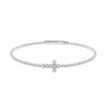 9K WHITE GOLD 1/6CT ROUND DIAMOND LADIES BANGLE