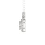 14K WHITE GOLD 1 1/2CT ROUND/HEXAGON DIAMOND LADIES PENDANT - Image 2