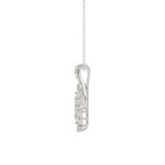 14K WHITE GOLD 1.00CT ROUND/BAGUETTE/KITE STEP CUT DIAMOND LADIES PENDANT - Image 2