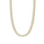 14K YELLOW GOLD 4.00CT 16'' ROUND DIAMOND LADIES TENNIS NECKLACE - Image 3