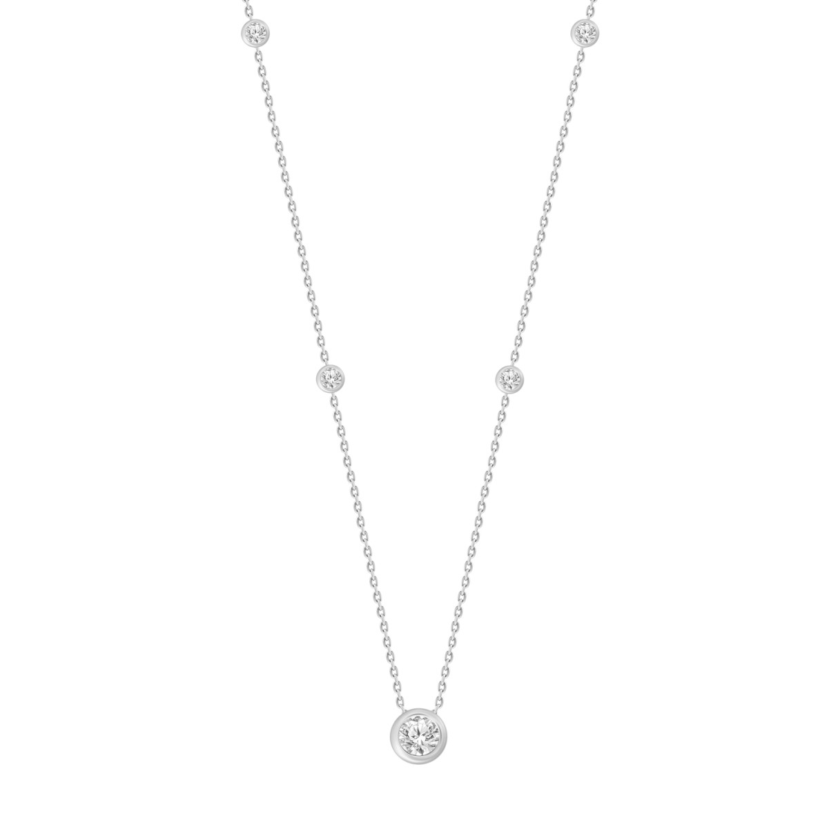 LADIES NECKLACE 1 5/8CT ROUND DIAMOND 14K WHITE GOLD 1 LADIES NECKLACE 1 5/8CT ROUND DIAMOND 14K WHITE GOLD - Image 1