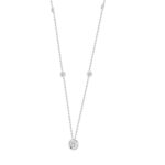 LADIES NECKLACE 1 5/8CT ROUND DIAMOND 14K WHITE GOLD - Image 2