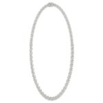 LADIES NECKLACE 19 1/2CT ROUND/PEAR/MARQUISE DIAMOND 14K WHITE GOLD - Image 4