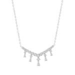 LADIES NECKLACE 3CT ROUND/PEAR DIAMOND 14K WHITE GOLD