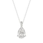 LADIES SOLITAIRE PENDANT 2 1/2CT PEAR DIAMOND 14K WHITE GOLD