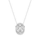 LADIES SOLITAIRE PENDANT 3CT OVAL DIAMOND 14K WHITE GOLD