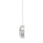 LADIES SOLITAIRE PENDANT 3CT OVAL DIAMOND 14K WHITE GOLD - Image 2