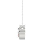 LADIES SOLITAIRE PENDANT 3CT ROUND DIAMOND 14K WHITE GOLD - Image 2