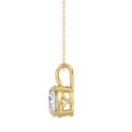 LADIES SOLITAIRE PENDANT 3CT ROUND DIAMOND 14K YELLOW GOLD WITH CHAIN - Image 2