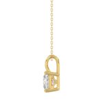 LADIES SOLITAIRE PENDANT WITH CHAIN 2 1/2CT PRINCESS DIAMOND 14K YELLOW GOLD - Image 2