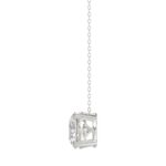 LADIES SOLITAIRE PENDANT WITH UNDER-PASS CHAIN 1 1/2CT ROUND DIAMOND 14K WHITE GOLD - Image 2