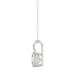 LADIES SOLITAIRE PENDANT WITH CHAIN 2 1/2CT PRINCESS DIAMOND 14K WHITE GOLD - Image 2