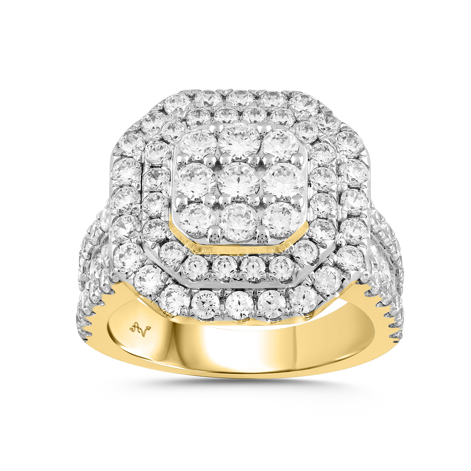 LADIES RING 3.00CT ROUND DIAMOND 10K YELLOW GOLD 1 LADIES RING 3.00CT ROUND DIAMOND 10K YELLOW GOLD - Image 1