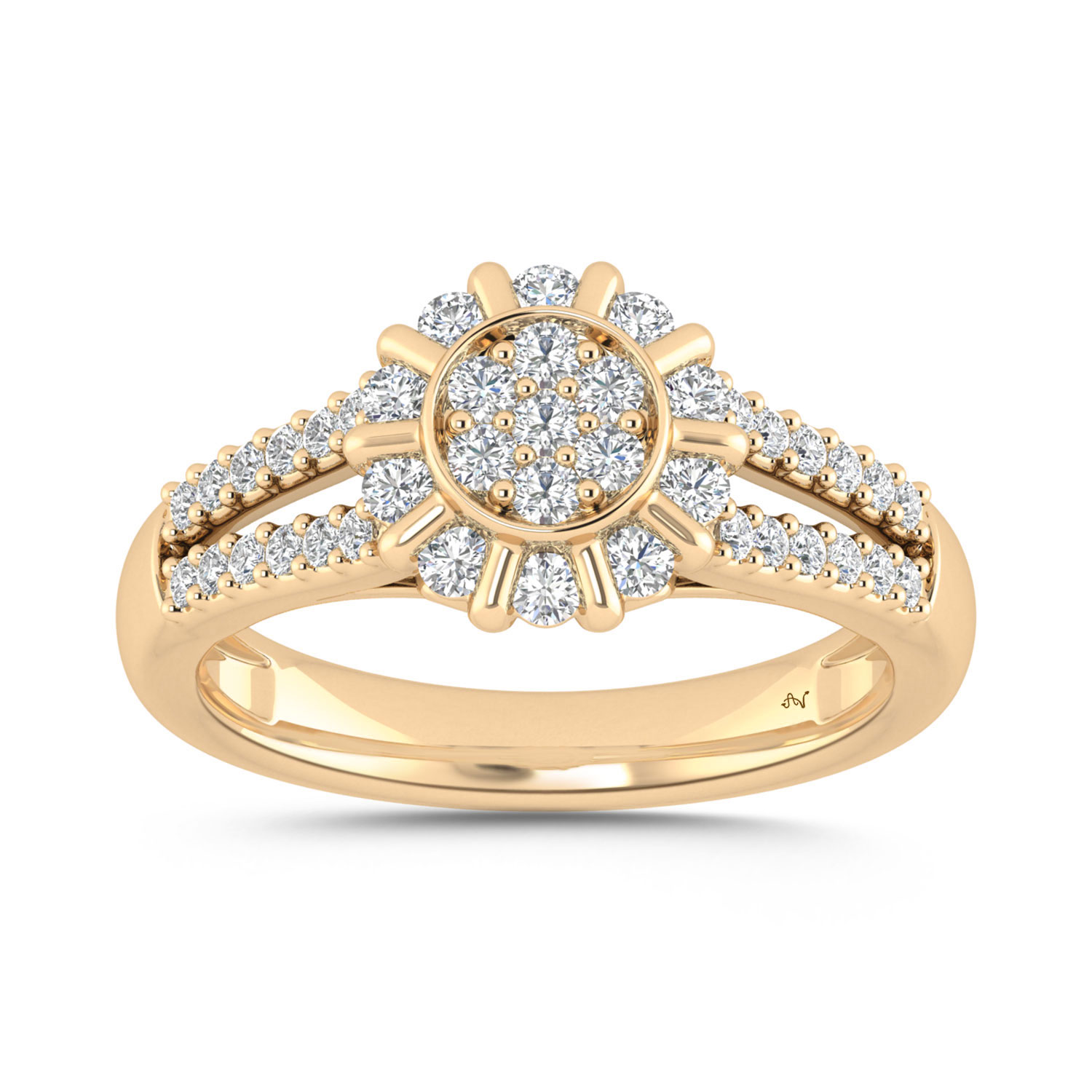 LADIES RING 0.50CT ROUND DIAMOND 10K YELLOW GOLD 1 LADIES RING 0.50CT ROUND DIAMOND 10K YELLOW GOLD - Image 1