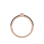 LADIES RING 0.50CT ROUND/ROUND BLUE/DARK BROWN DIAMOND 14K ROSE GOLD - Image 2