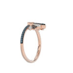 LADIES RING 0.50CT ROUND/ROUND BLUE/DARK BROWN DIAMOND 14K ROSE GOLD - Image 3