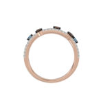 LADIES BAND 0.75CT ROUND/ROUND BLUE/DARK BROWN DIAMOND 14K ROSE GOLD - Image 2