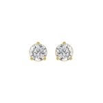 14K YELLOW GOLD 2CT ROUND DIAMOND LADIES SOLITAIRE EARRINGS