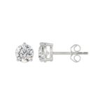 14K WHITE GOLD 2CT ROUND DIAMOND LADIES SOLITAIRE EARRINGS - Image 2