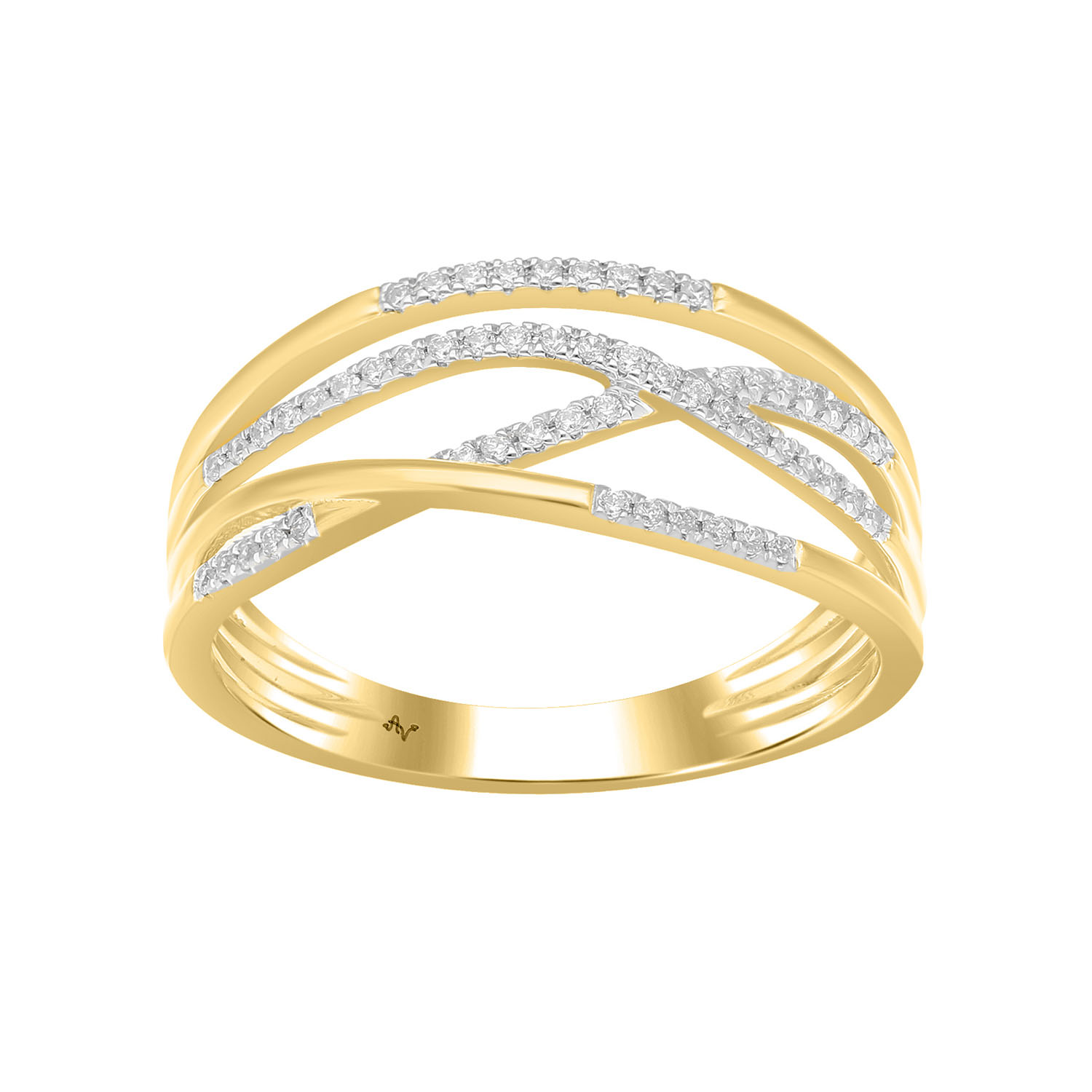 LADIES BAND 0.15CT ROUND DIAMOND 14K YELLOW GOLD 1 LADIES BAND 0.15CT ROUND DIAMOND 14K YELLOW GOLD - Image 1