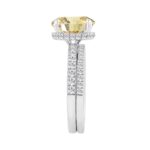 14K WHITE GOLD 3 3/4CT OVAL/ROUND DIAMOND LADIES RING (CENTER STONE YELLOW OVAL DIAMOND 3CT) - Image 3