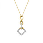 LADIES PENDANT WITH CHAIN 0.10CT ROUND DIAMOND 10K YELLOW GOLD